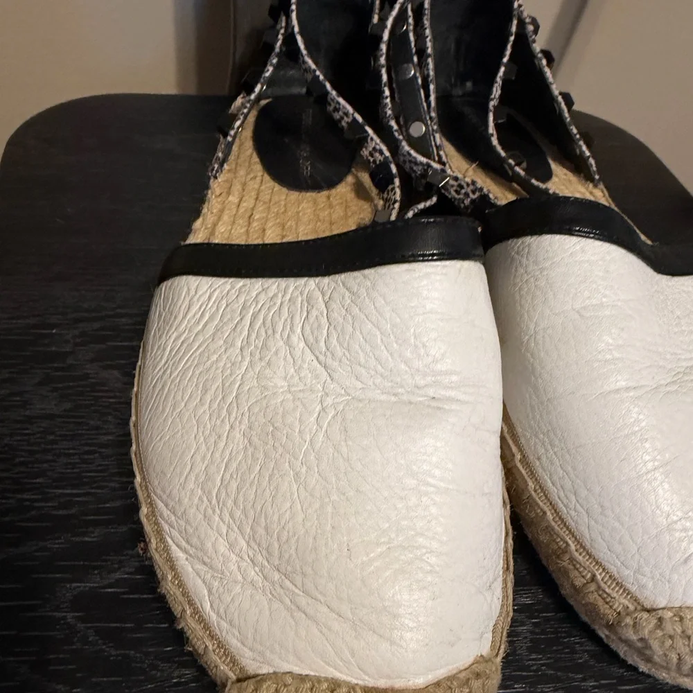 Rebecca Minkoff Gilles Studded Espadrille Ankle Wrap Flats Sz 8